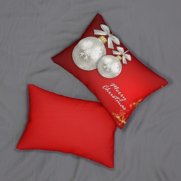 Rectangular Merry Christmas Pillow RED GRADIENT white - Image 4